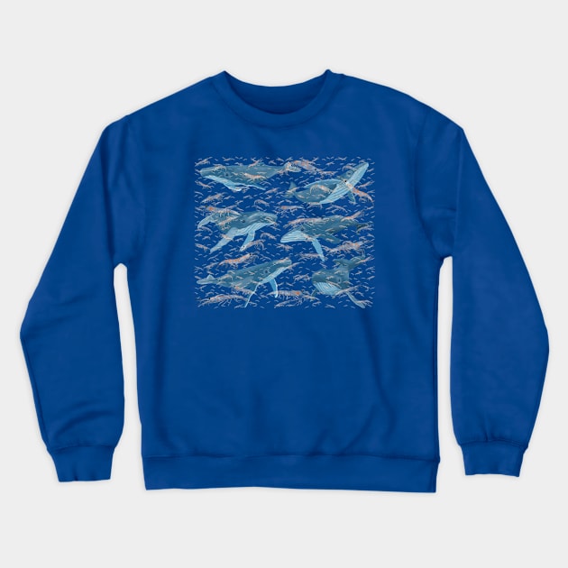 Nervous Krill, Hungry Whales Crewneck Sweatshirt by ahadden